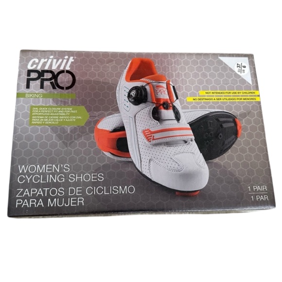 crivit pro Shoes - Women Cycling Shoes - White and orange